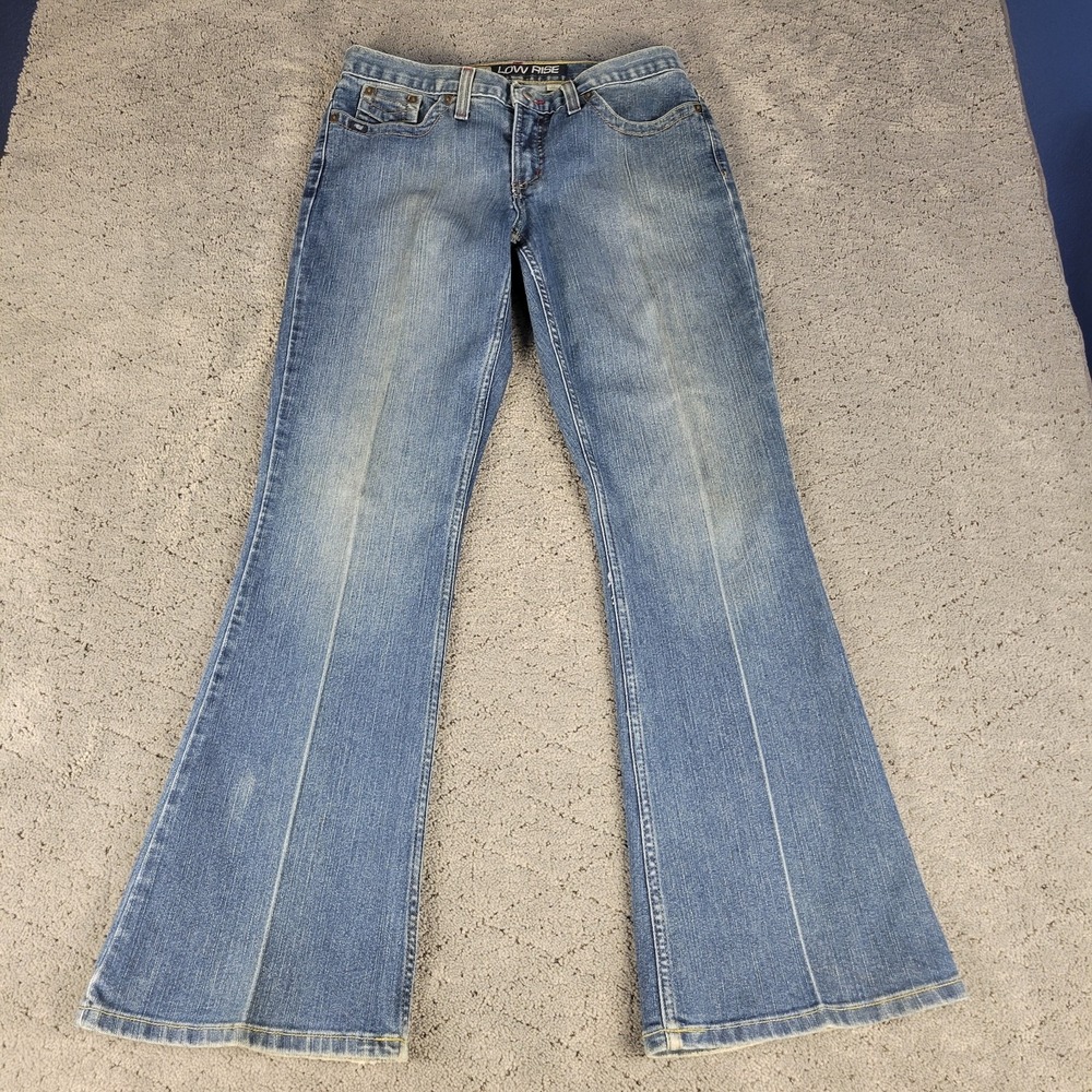 VTG Cruel Girl Jeans Womens 11 Blue Flared Low Rise Stretch‎ Hippie Festival